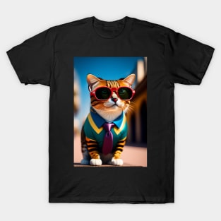 Funny cute cat graphic design artwork T-Shirt